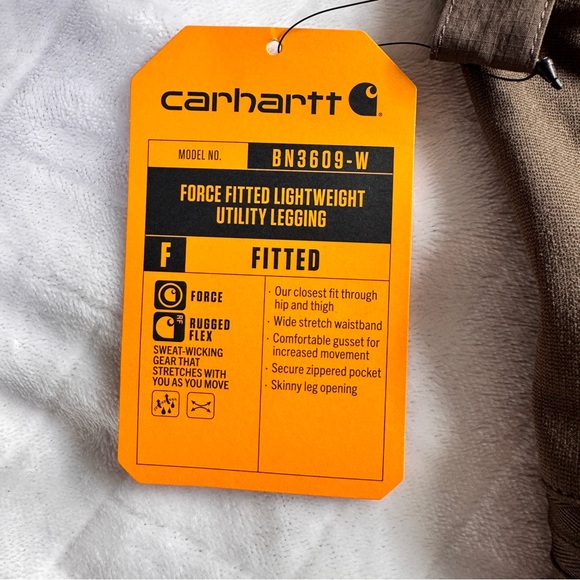 Carhartt Force Fitted Lightweight Utility Leggings - Olive Green - Size SM Tall - Picture 10 of 13
